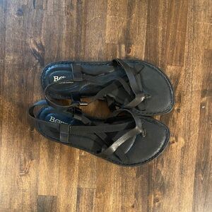 Born Black Leather Sandals